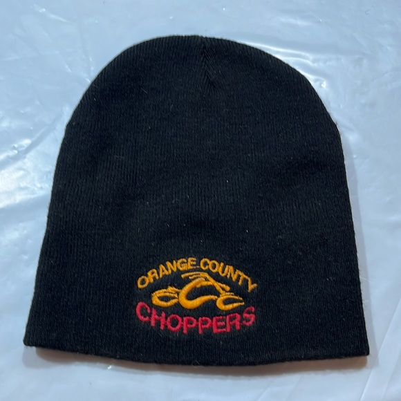 Orange County choppers BLACK BIKER KNIT HAT OCC BEANIE ORANGE MOTORCYCLE MOTO OS - Picture 1 of 10
